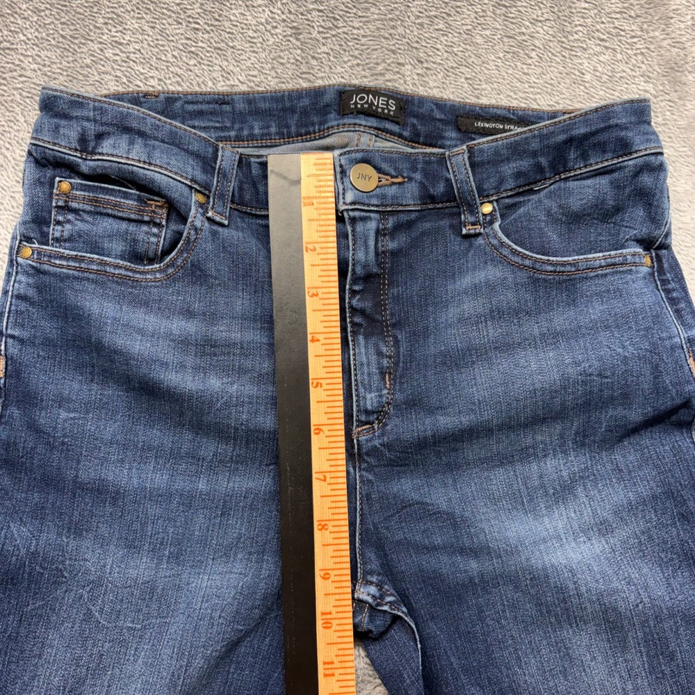 Jones New York Lexington Straight Jeans Womens 29x30 Blue Excellent Dark Wash - Picture 6 of 16